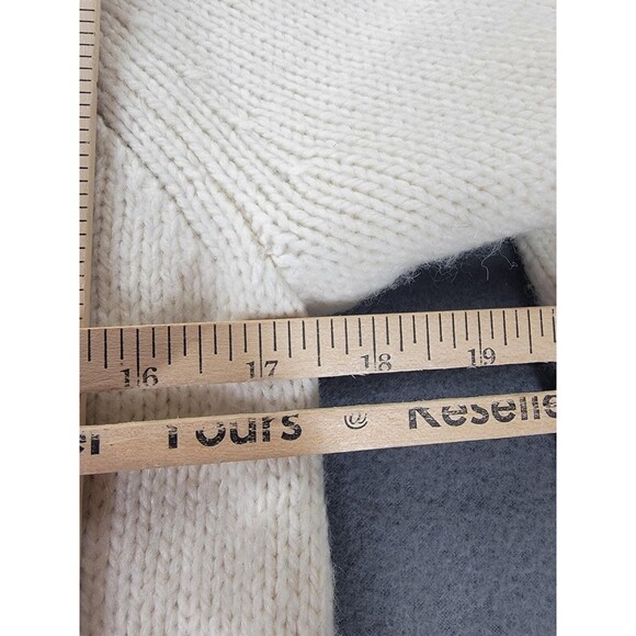 American Eagle Outfitters Sweater Womens XS Cream Turtleneck Cable Knit Wool - Picture 8 of 11